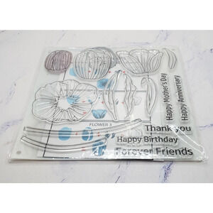 Tulip Flower Happy Birthday Clear Photopolymer Stamp Set